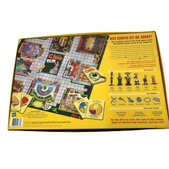 THE SIMPSONS Clue Board Game 2nd Edition 2002 Parker Brothers Vintage - Picture 7 of 10